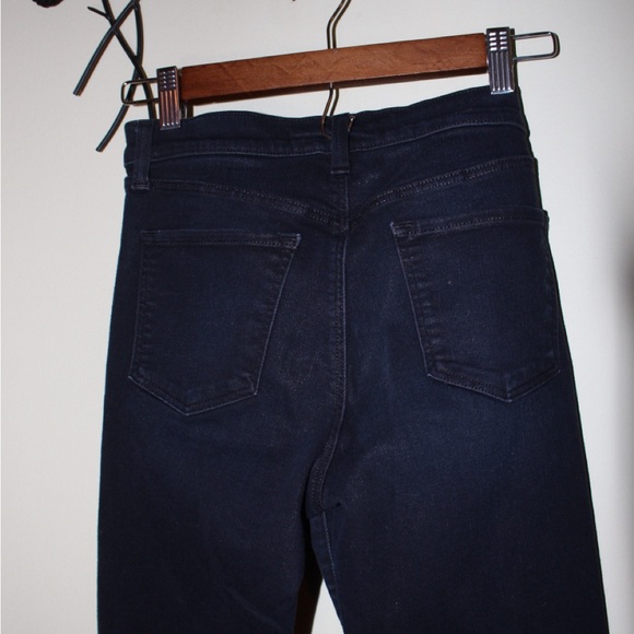 J. Brand Black Coated Jeans Ankle Zip High Rise  Raw Hem Size 27 - Picture 9 of 9